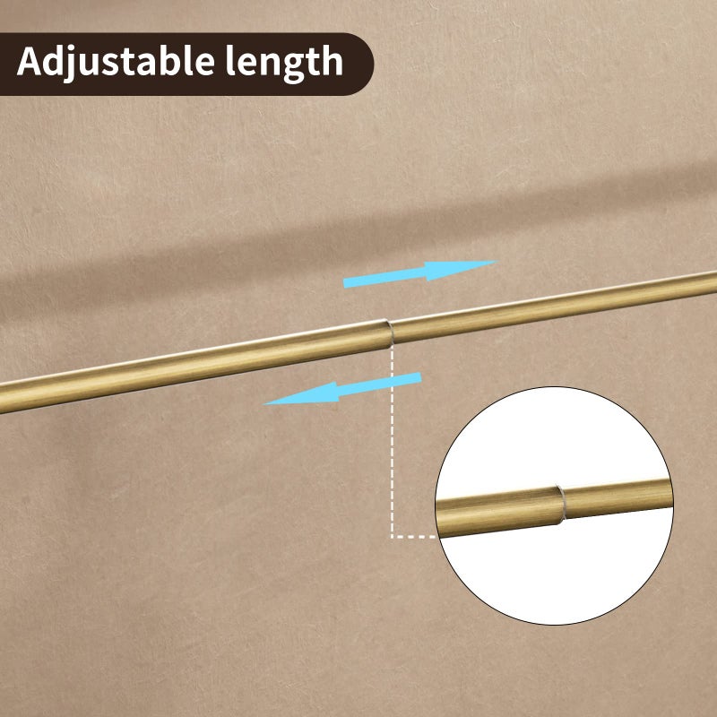 Leyden Antique Brass Towel Bar, Adjustable Towel Holder Rod Brass Towel Rack Bathroom Accessories Wall Mount - Image 3